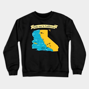 Take Me To California - Santa Monica beach graphic Crewneck Sweatshirt